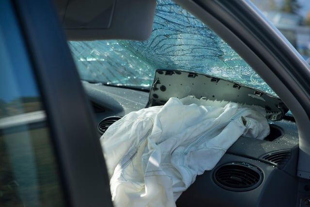 Airbag deployed on a vehicle in a crash in El Jobean, Florida