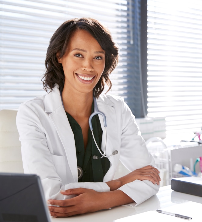 doctor sitting smiling