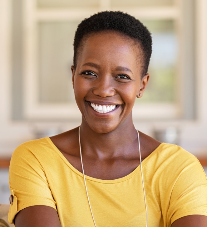 happy woman smiling