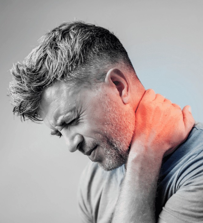 man with a neck pain